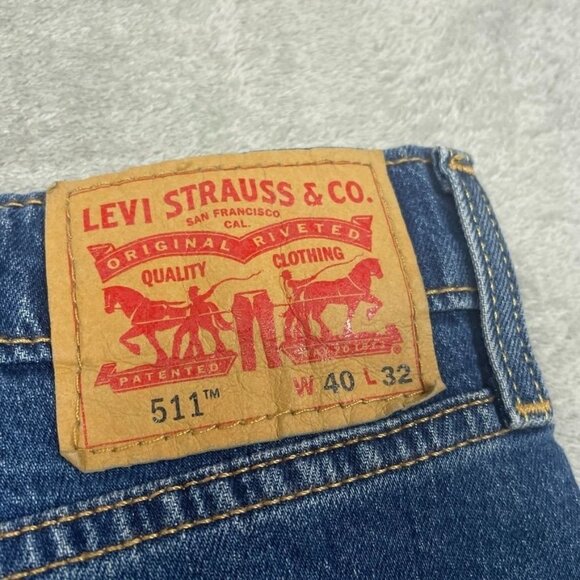 Levis 511 Slim Fit Stretch Blue Jeans W40 L32 Sits Below Waist a0021 - Picture 5 of 10